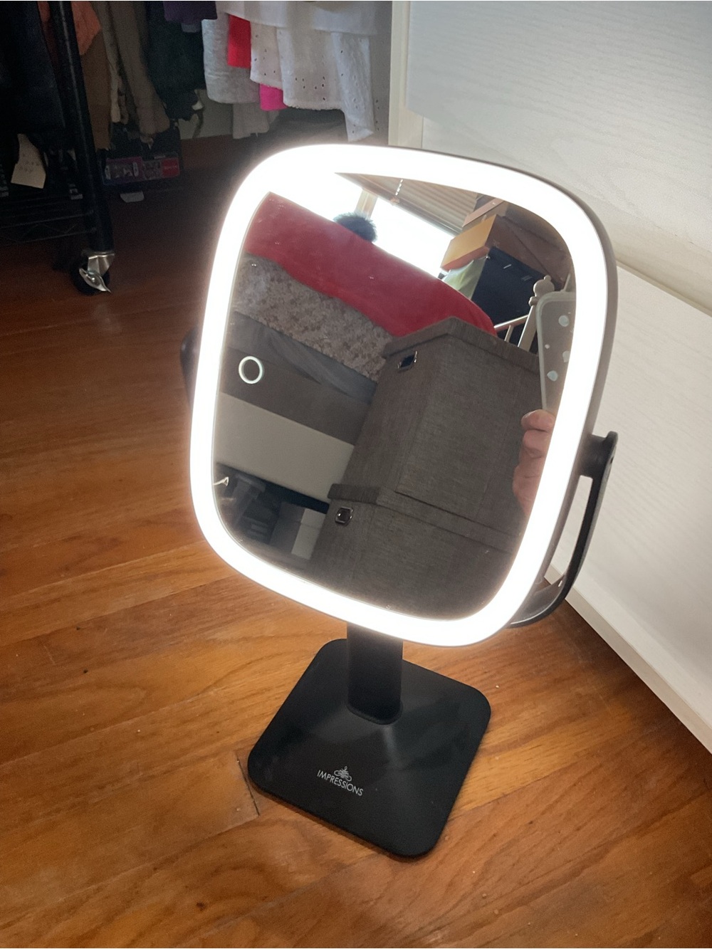 Impressions LED Lighted Vanity Mirror in Black and White